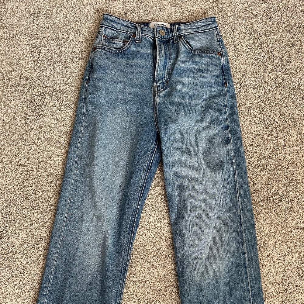 Reformation Wilder High Rise Cropped Wide Leg Jeans - Size 26 - Color Dillon